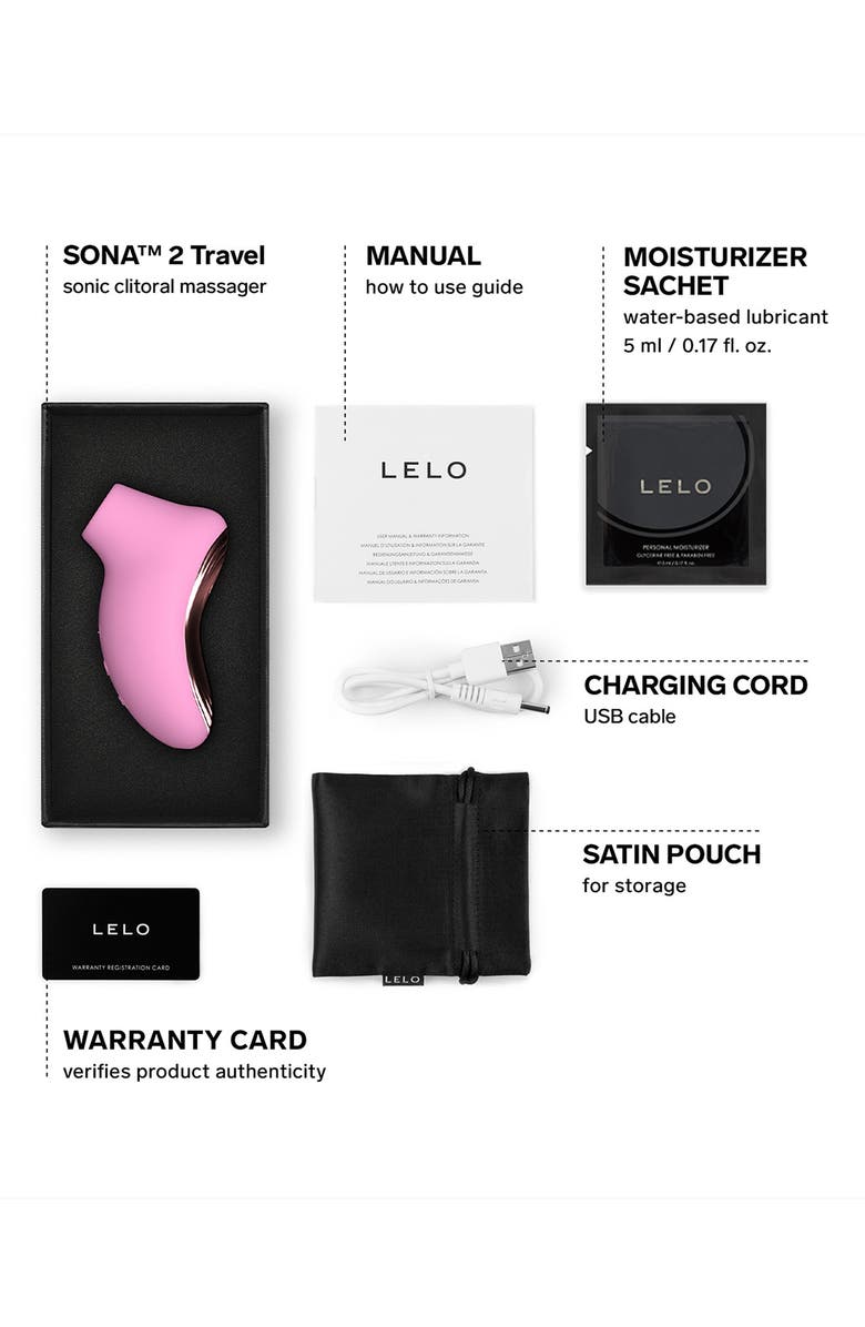 LELO SONA 2 Travel Clitoral Vibrator, Alternate, color, Pink