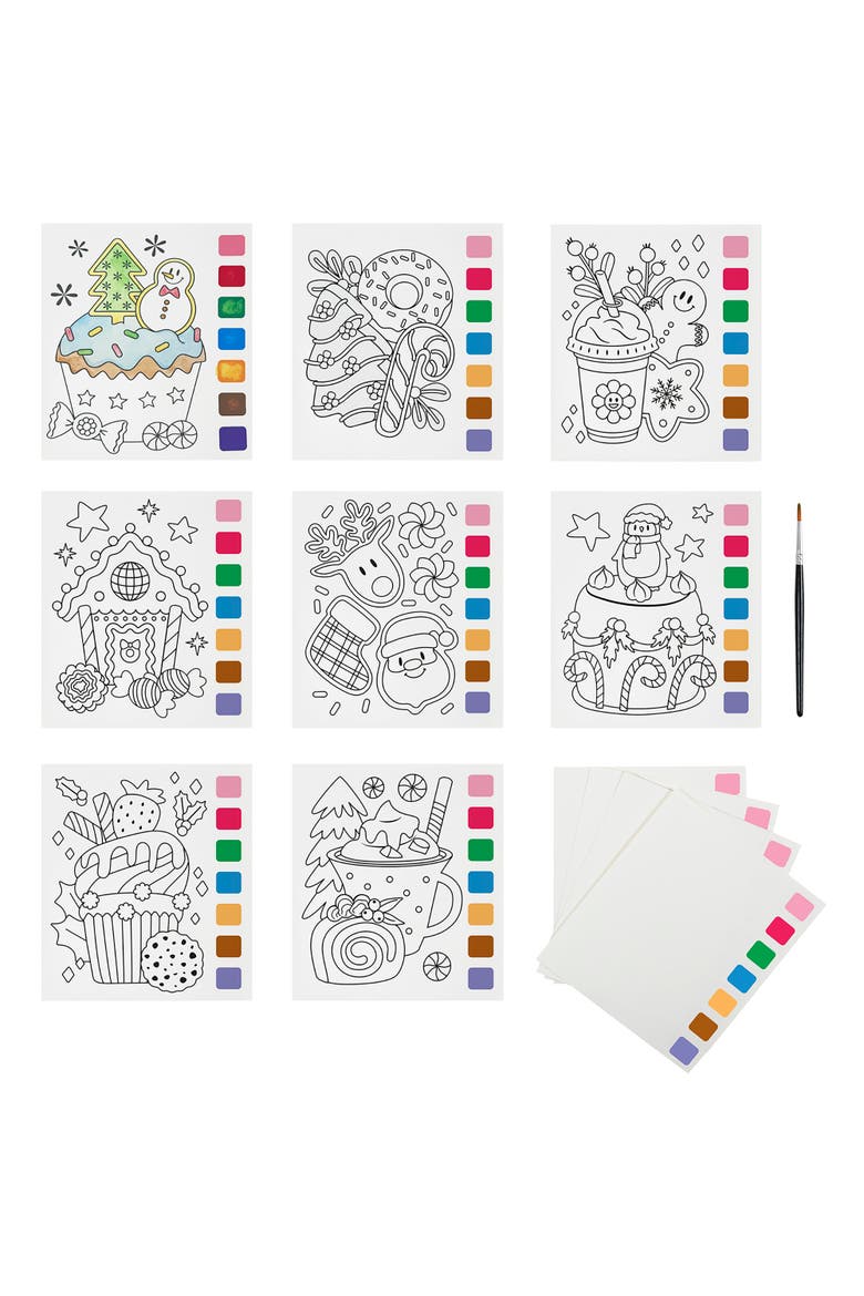 Watercolor Pad Kit, Christmas Cookies, 8 Dessert Designs, Alternate, color, Multicolored