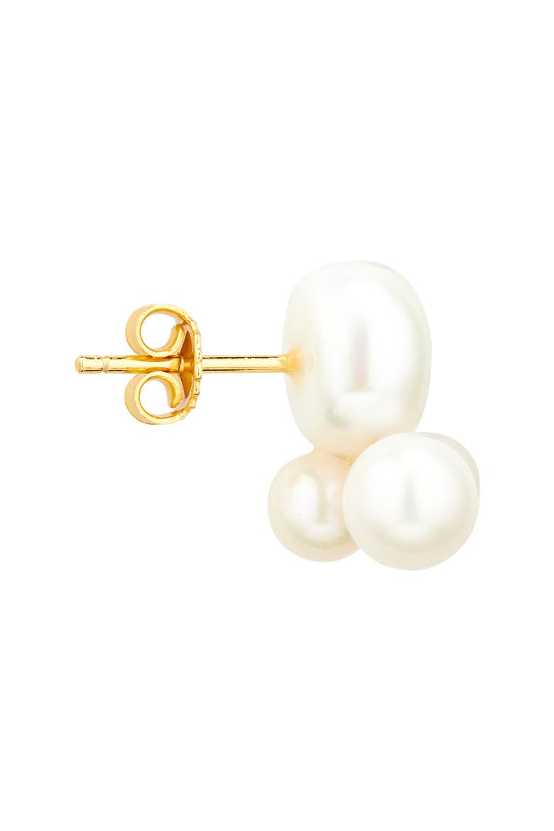 Cata Freshwater Pearl Cluster Stud Earrings, Alternate, color, WHITE