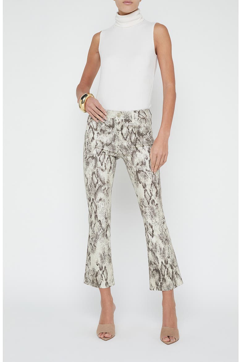 Tati Mico Crop Bootcut Jeans, Alternate, color, TAN MULTI SNAKE COATED
