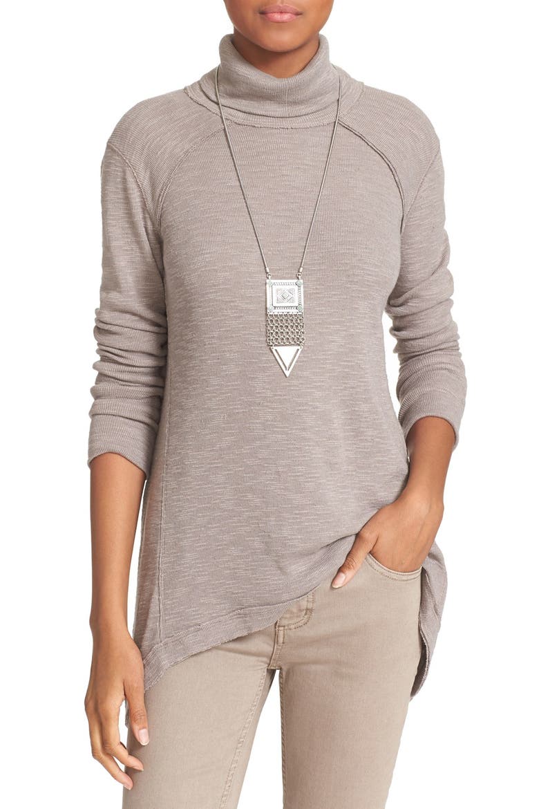 Split Back Turtleneck, Main, color, STONE