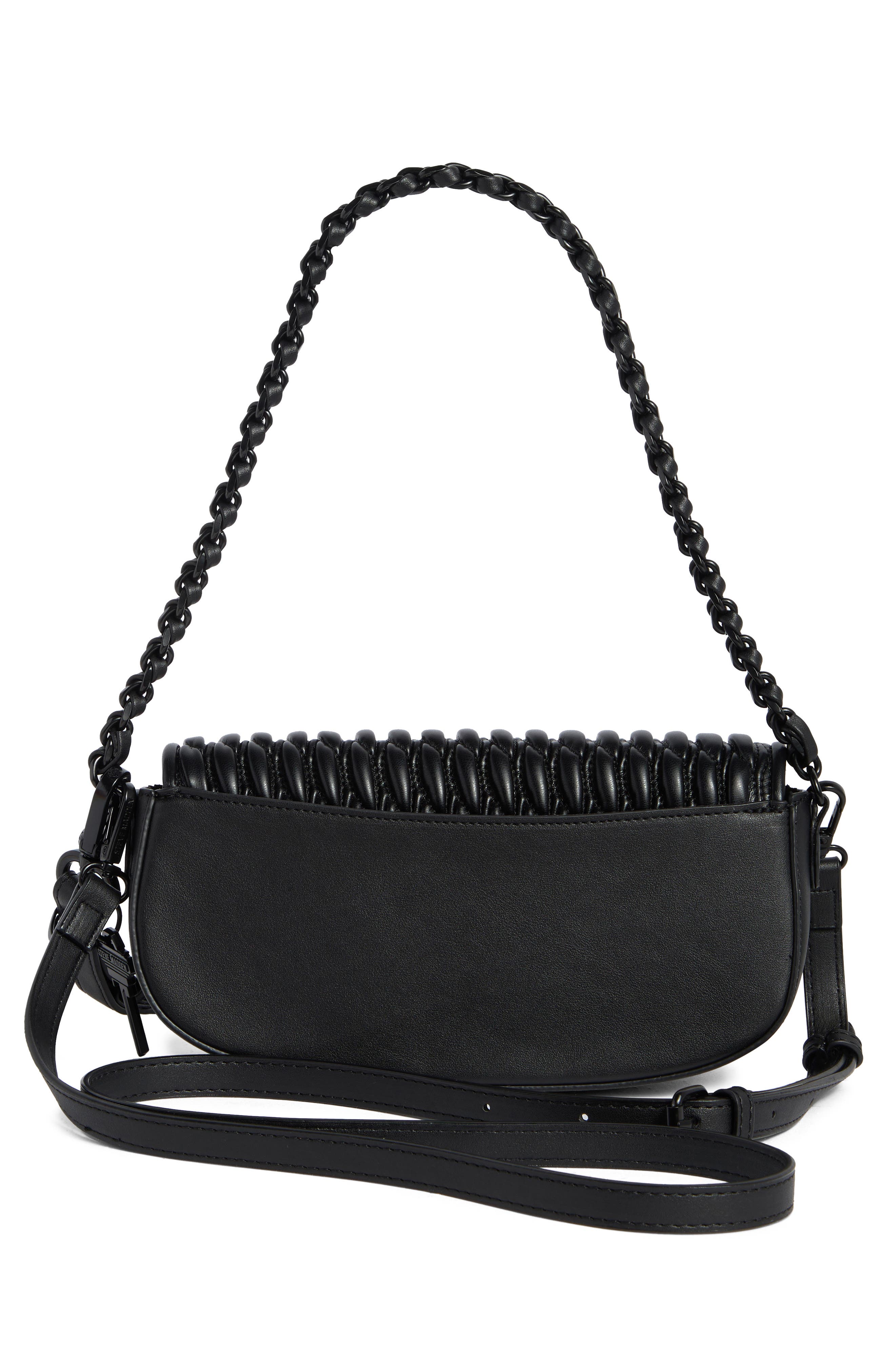 Steve Madden Bannika Stitched Shoulder Bag, Alternate, color, Black
