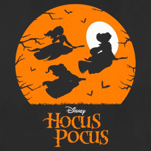 Hocus Pocus Witch Silhouette Graphic T-shirt In Black