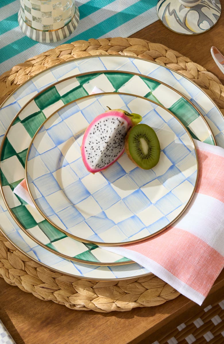 MACKENZIE CHILDS Sky Check Salad/Dessert Plate, Alternate, color, Sky Check