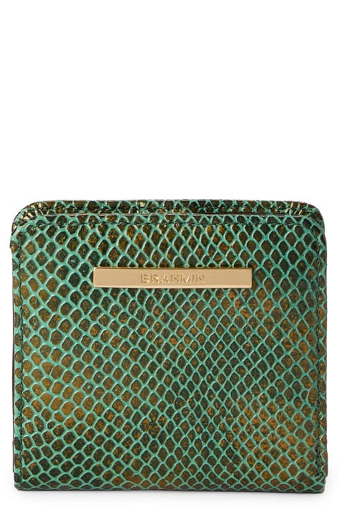 Jane Snakeskin Embossed Leather Bifold Wallet