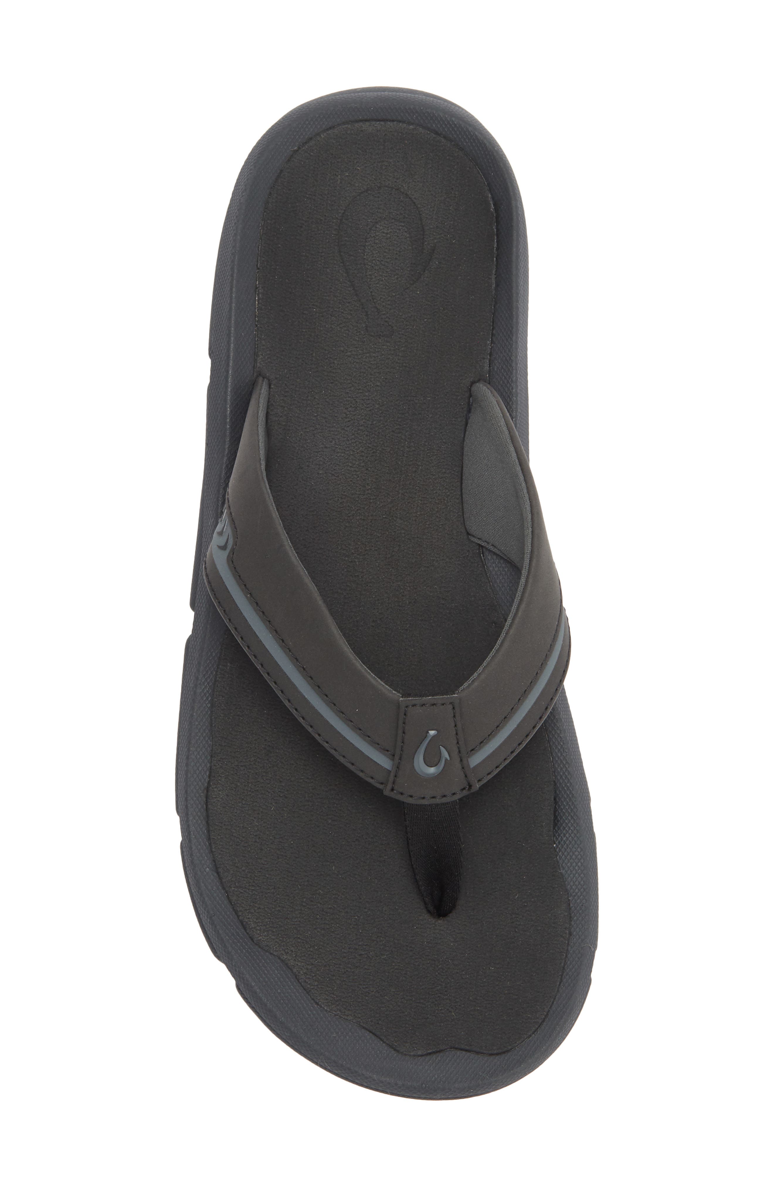 OluKai Akeu Flip Flop, Alternate, color, Black / Black