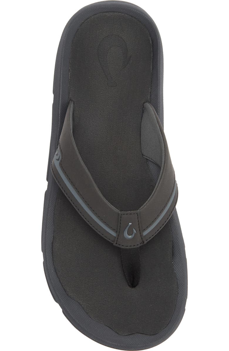 OluKai Akeu Flip Flop, Alternate, color, Black / Black