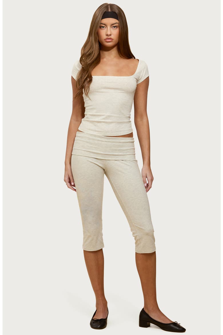 Rocio Foldover Capri Pants, Alternate, color, LIGHT-GRAY-MELANGE