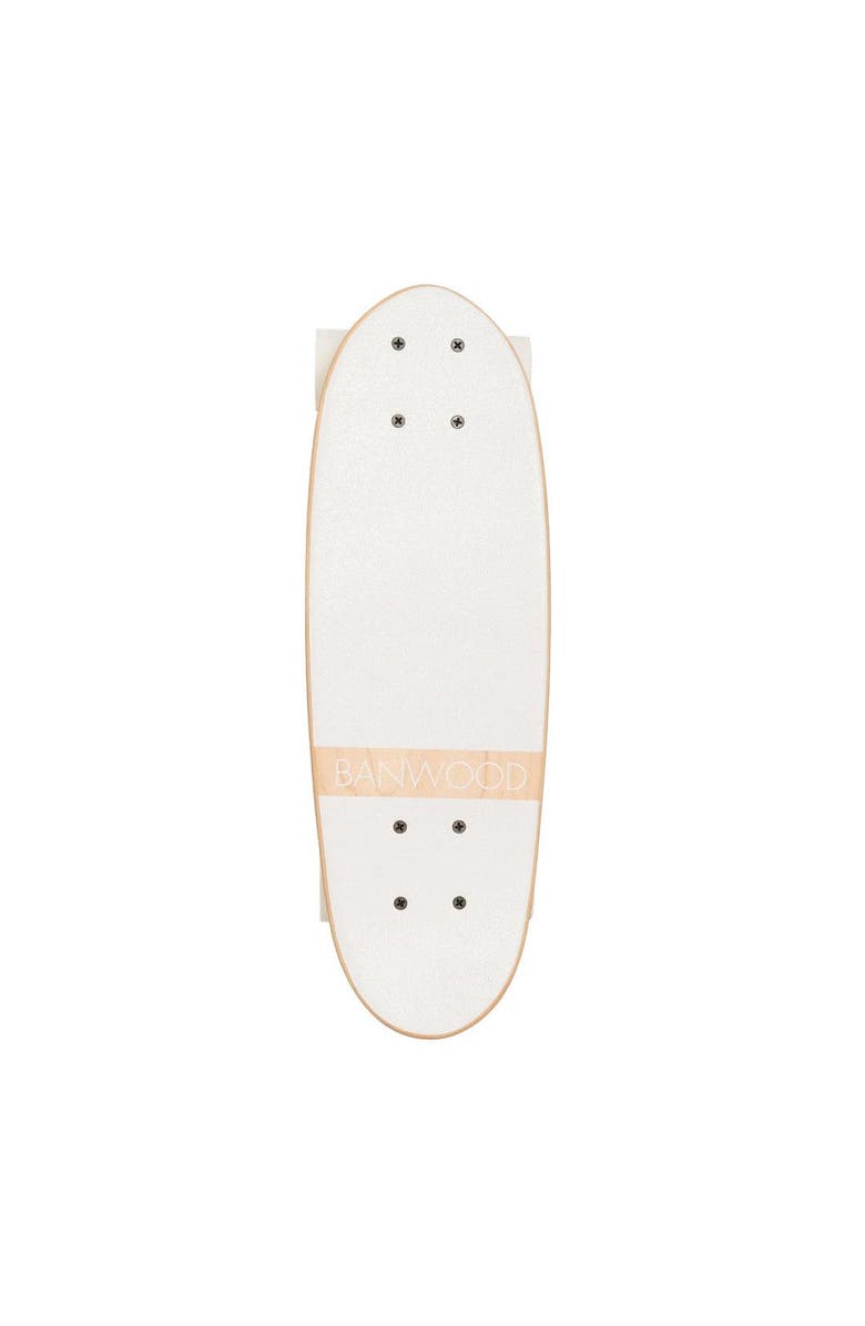 Banwood Skateboard Canadian Maple Outdoor Skating Kids Balance, Main, color, White