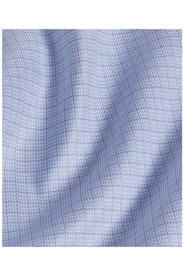 Trim Fit Broken Herringbone Check Dress Shirt, Alternate, color, SKY/ BERRY