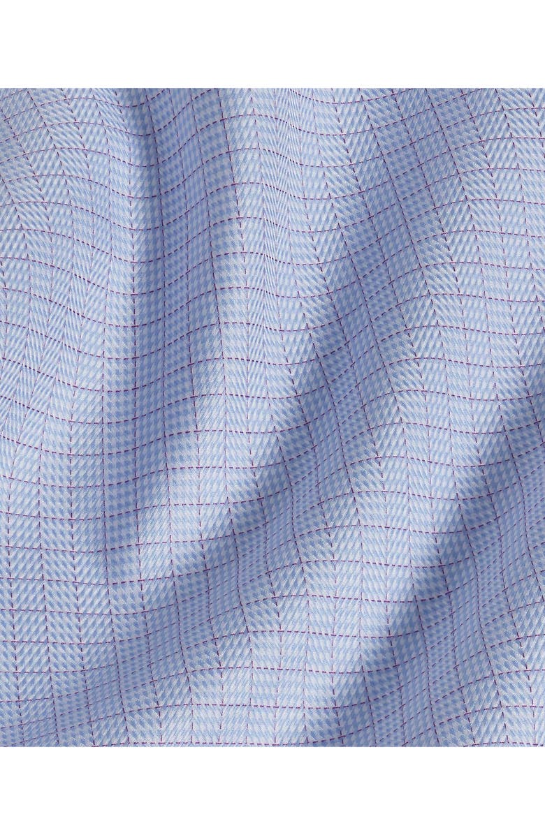 David Donahue Trim Fit Broken Herringbone Check Dress Shirt, Alternate, color, 