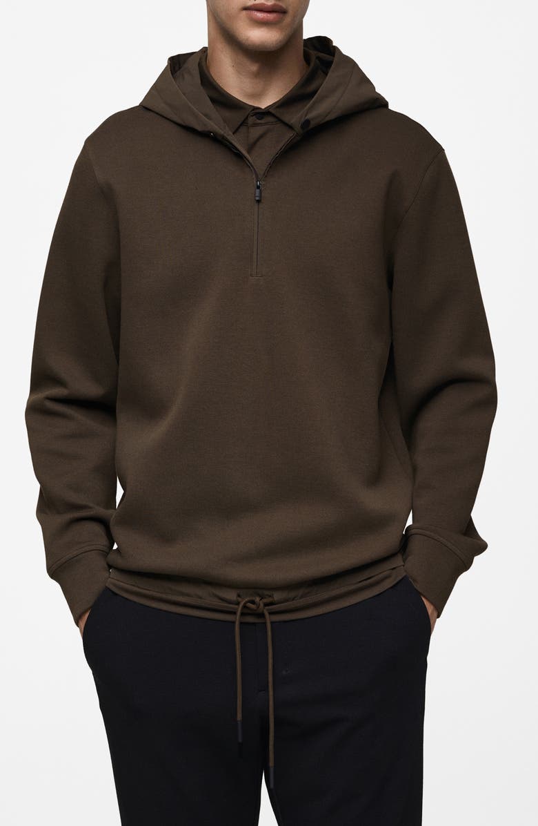 MANGO Thermoregulating Half Zip Hoodie, Main, color, 