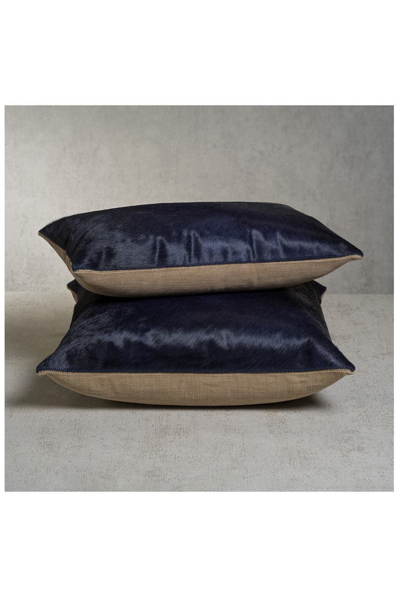 Rutbeek Genuine Calf Hair Throw Pillow, Alternate, color, BLUE