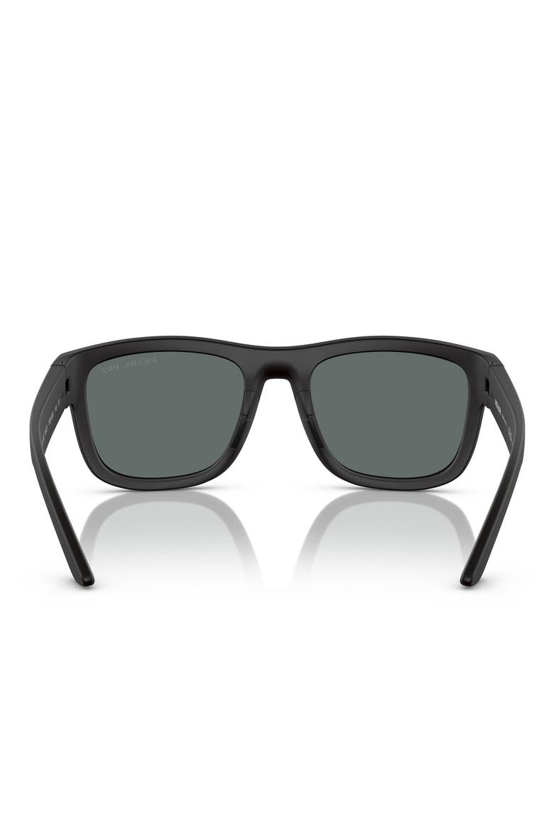 53mm Polarized Pillow Sunglasses, Alternate, color, RUBBER BLACK