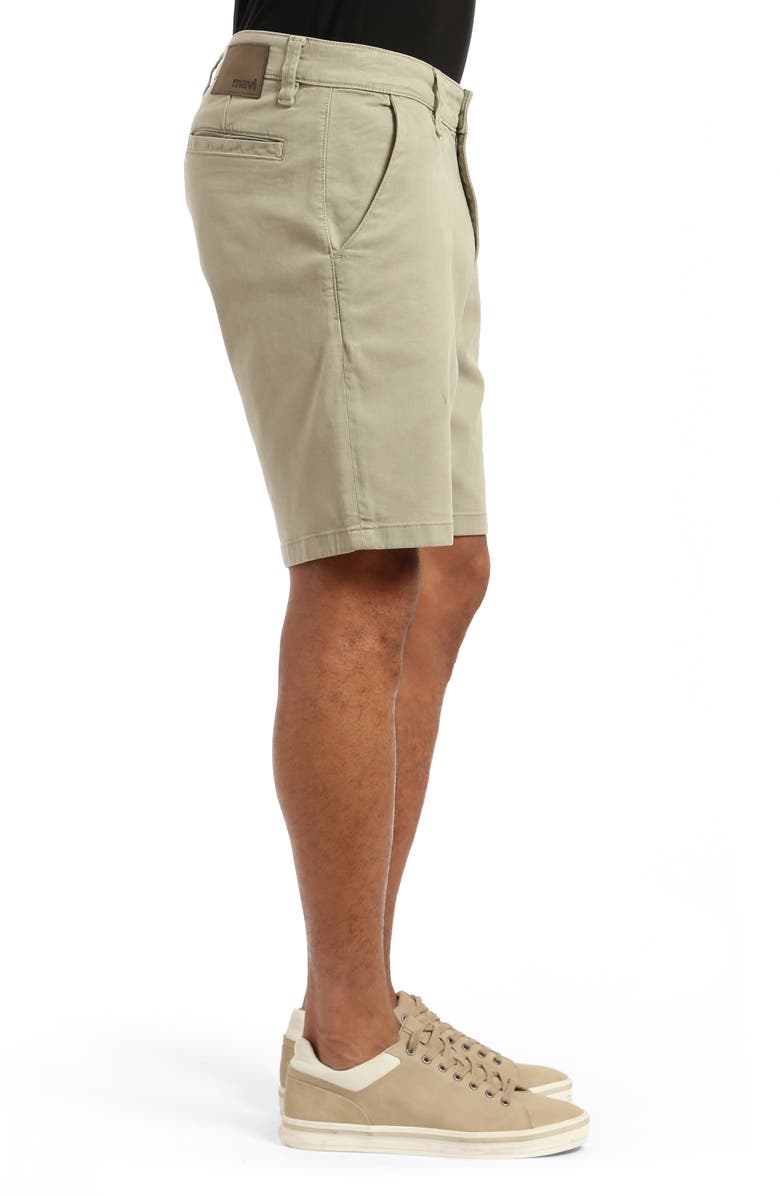 Mavi Jeans Noah Stretch Twill Flat Front Chino Shorts, Alternate, color, Sea Grass Luxe Twill