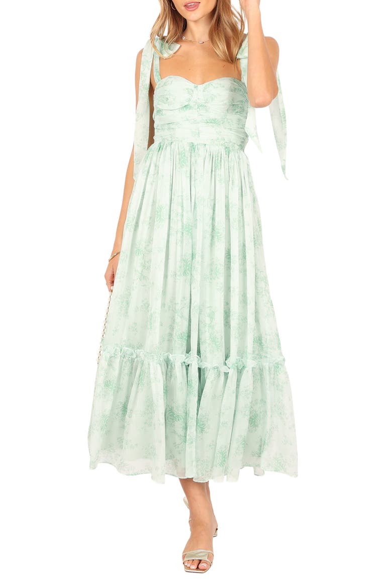 Floret Midi A-Line Sundress, Main, color, SAGE