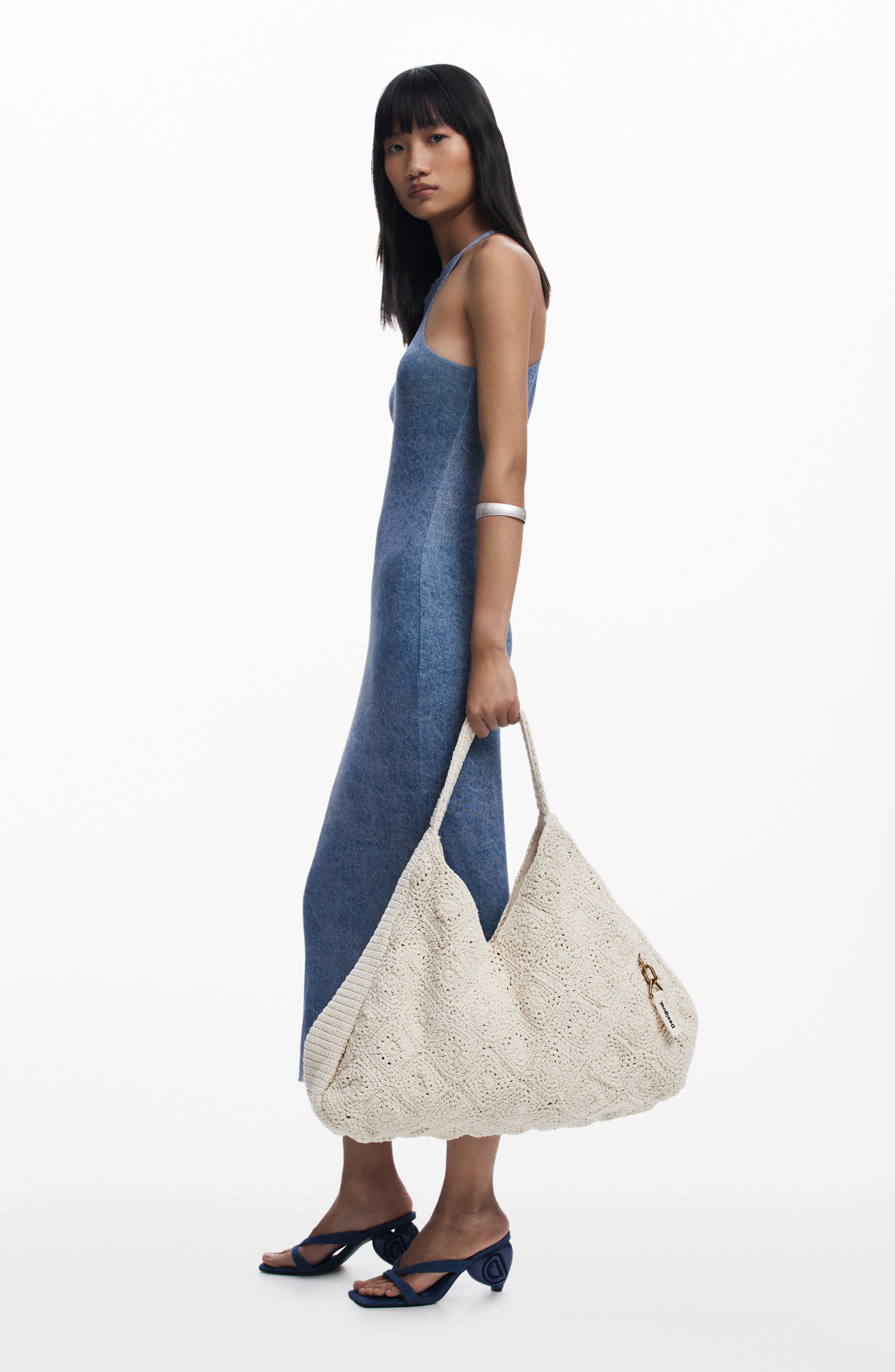 Desigual Cotton Crochet Shoulder Bag, Alternate, color, 