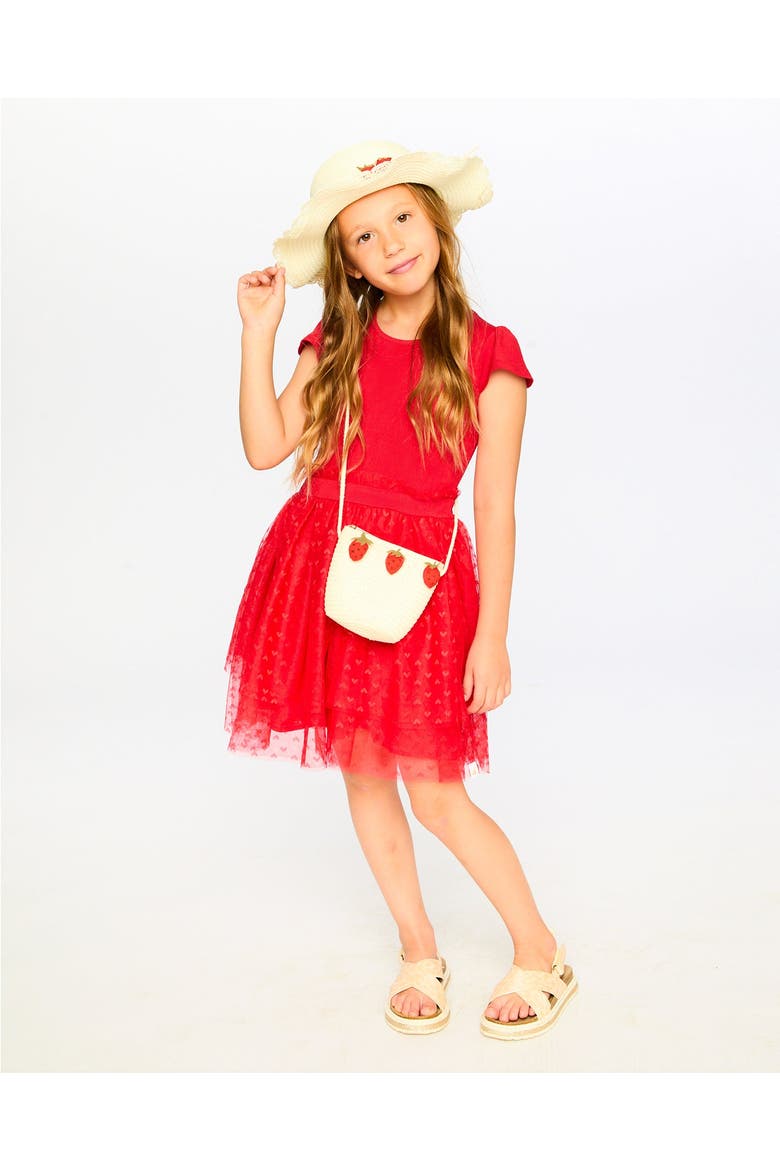 Short Sleeve Bi-Material Dress, Alternate, color, Red