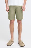 CASUAL FRIDAY Flat Front Cotton & Linen Chino Shorts