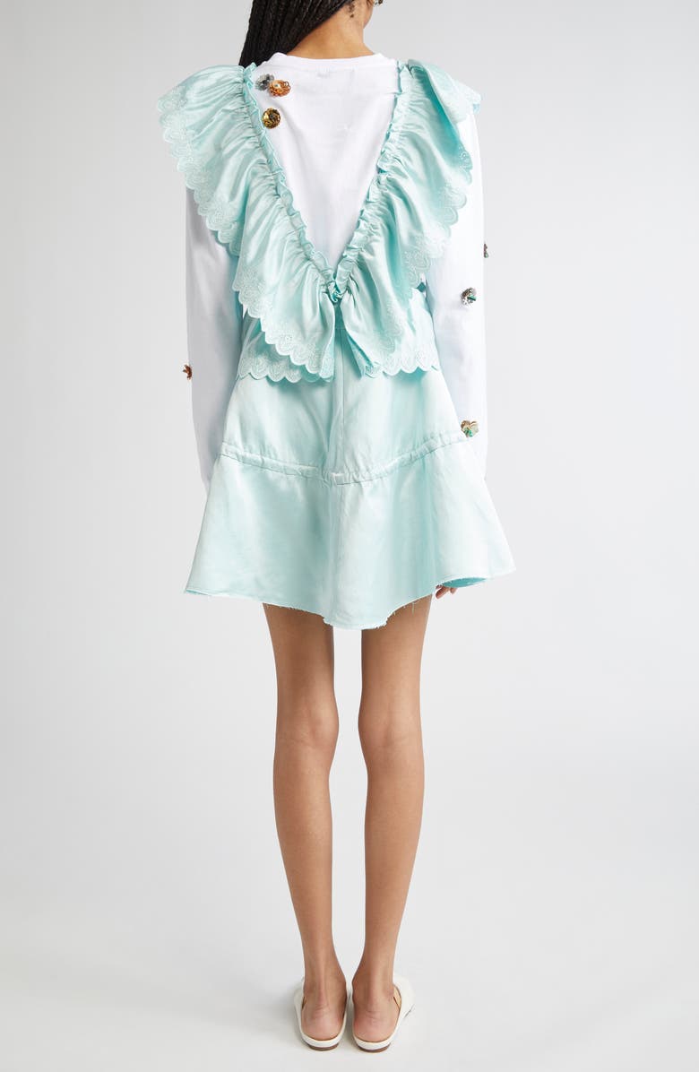 Coperni Twisted Princess Satin Minidress, Alternate, color, Green