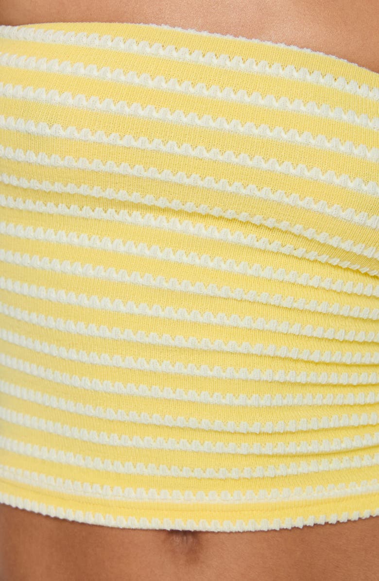 Princess Polly Millert Textured Stripe Tube Top, Alternate, color, Yellow