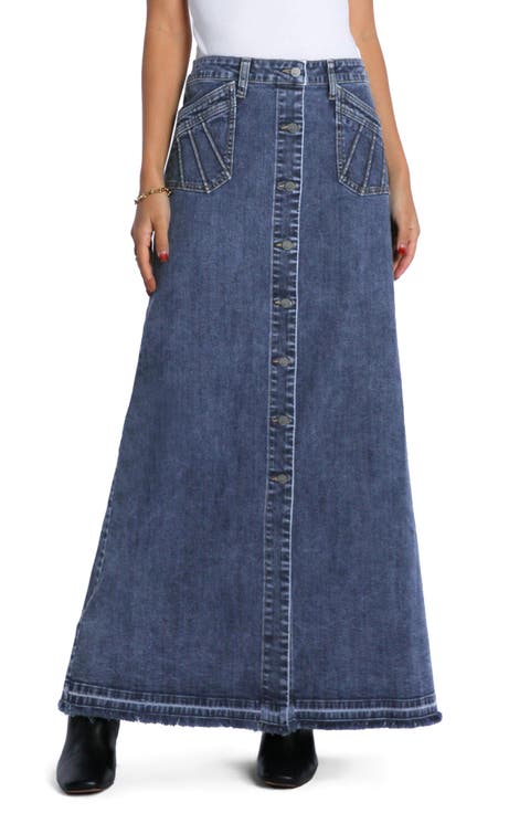 Royal Denim Maxi Skirt