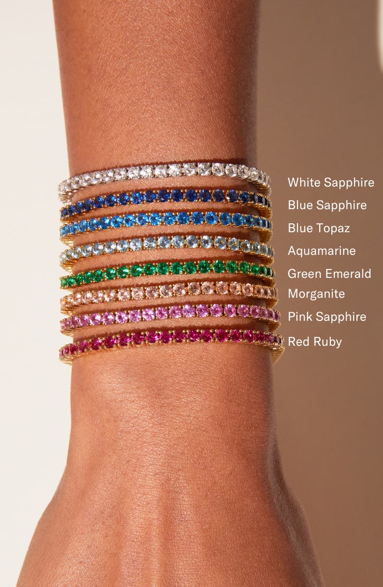 Aurate New York Lab Grown 3ct Green Emerald Tennis Bracelet, Alternate, color, Green Emerald