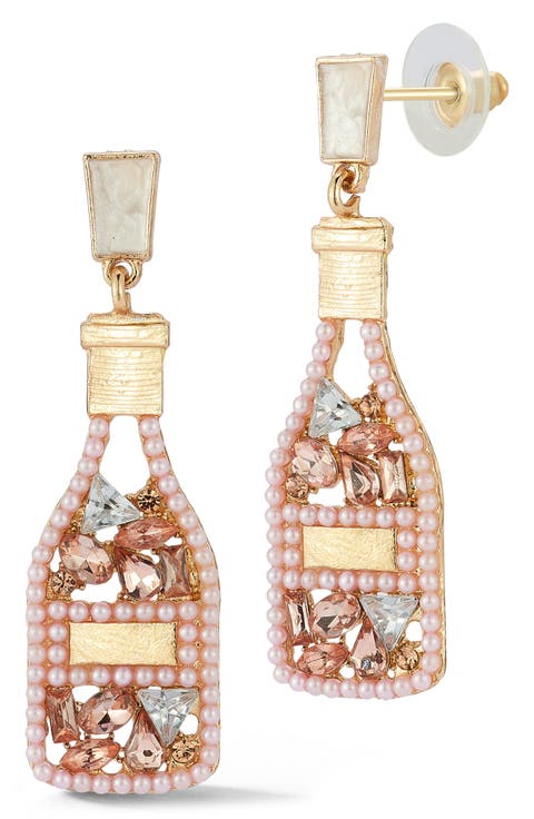 Champagne Bottle Drop Earrings