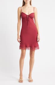 Bella Venice Taylah Lace Trim Mini Slipdress