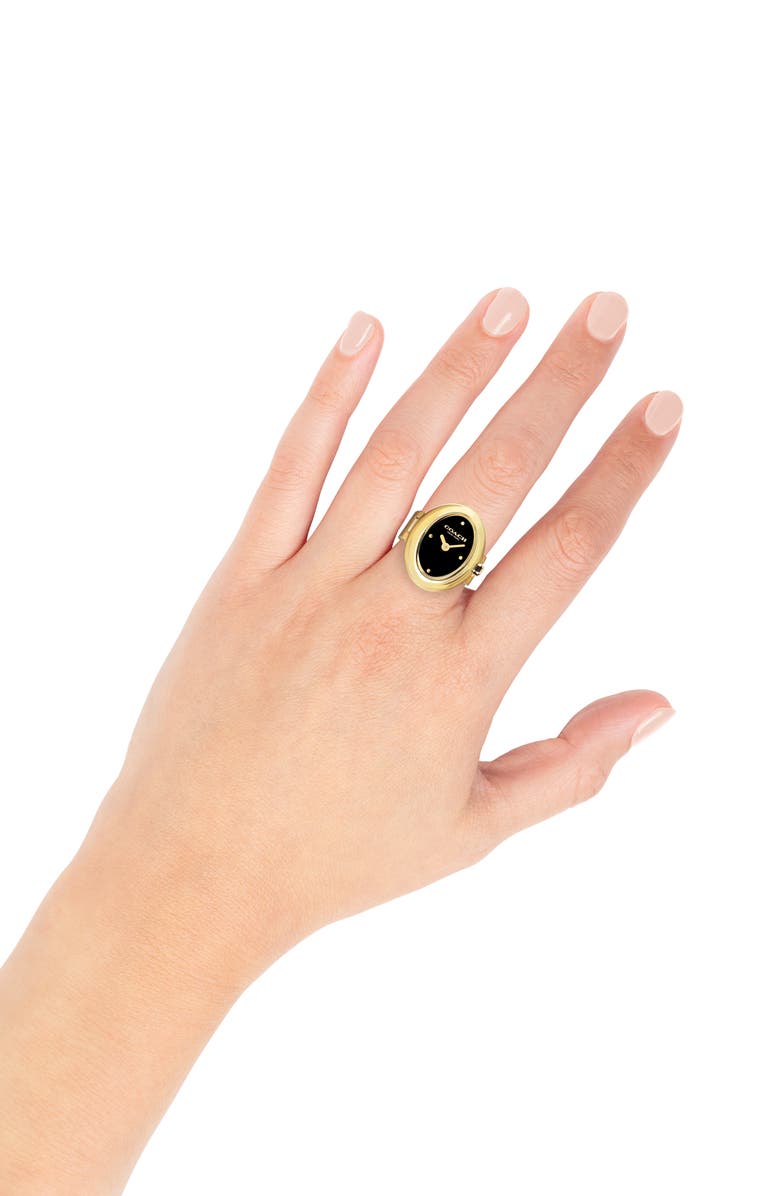 COACH Sammy Ring Watch, 18mm x 22.5mm, Alternate, color, Black