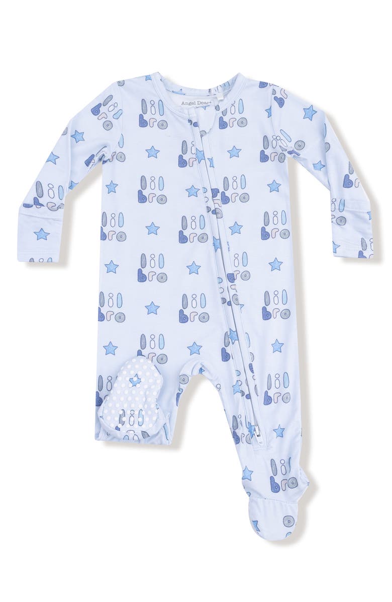 Angel Dear L'il Bro Print Footie, Main, color, Light Blue
