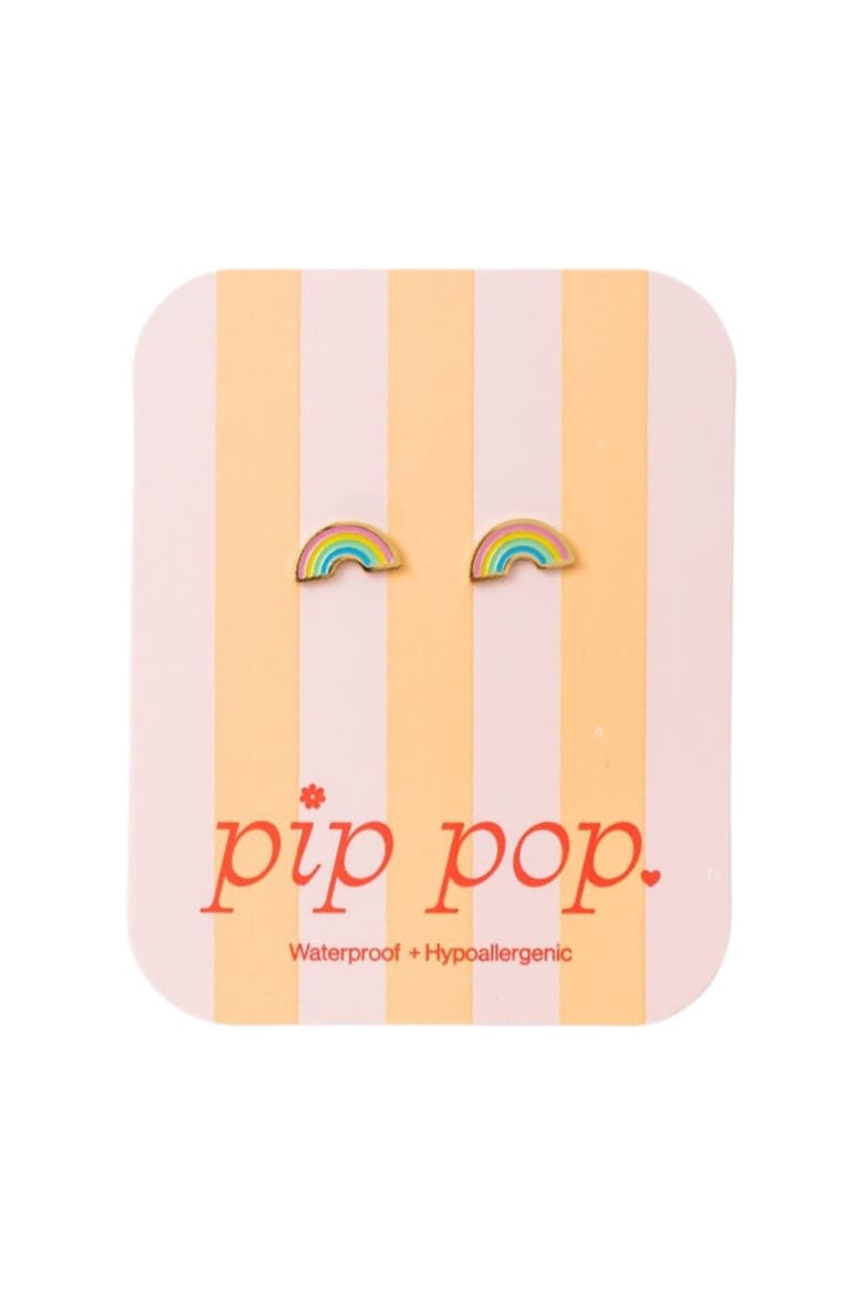 Pastel Rainbow Stud Earrings, Alternate, color, Multi