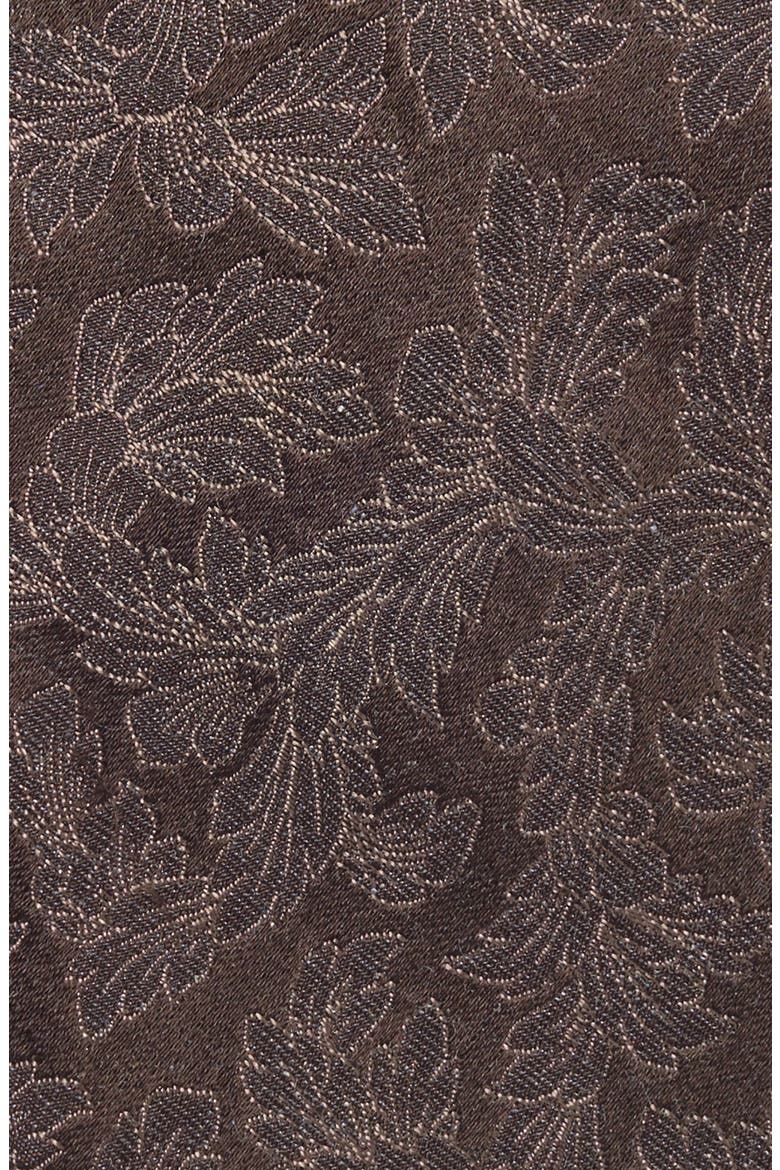 Richin Botanical Silk Tie, Alternate, color, CHOCOLATE