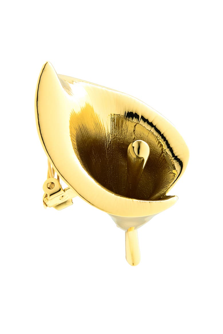Calla Lily Clip-On Earrings, Alternate, color, GOLD