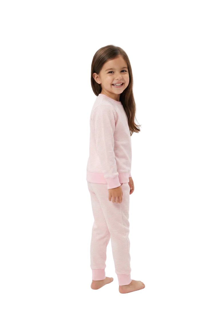 Peony Stripe Little Lounger Sweatsuit, Alternate, color, Soft Pink and White Stripes