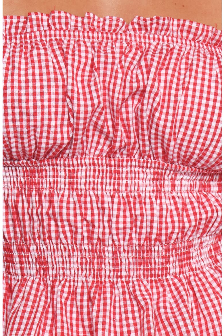 Luna Two-Piece Strapless Top & Mini Skirt Set, Alternate, color, RED POLKA DOT