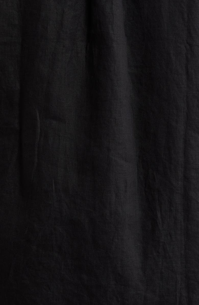 Eileen Fisher Classic Collar Organic Linen Long Button-Up Shirt, Alternate, color, Black