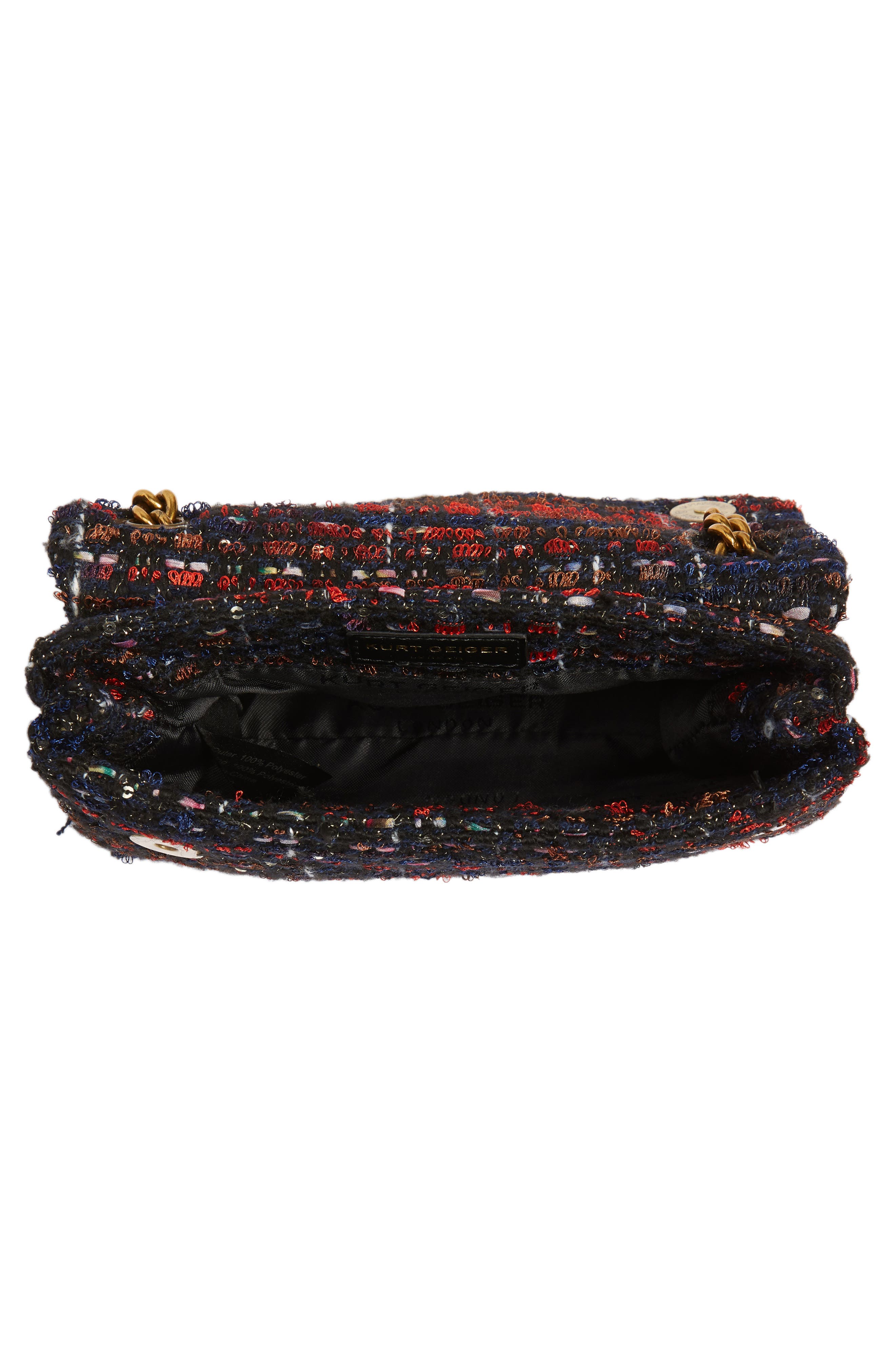 Kurt Geiger London Mini Kensington Tweed Shoulder Bag, Alternate, color, 
