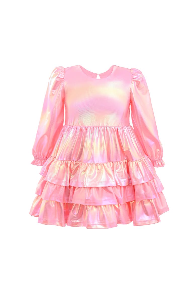 Metallic Ruffle Party Dress, Alternate, color, Pink