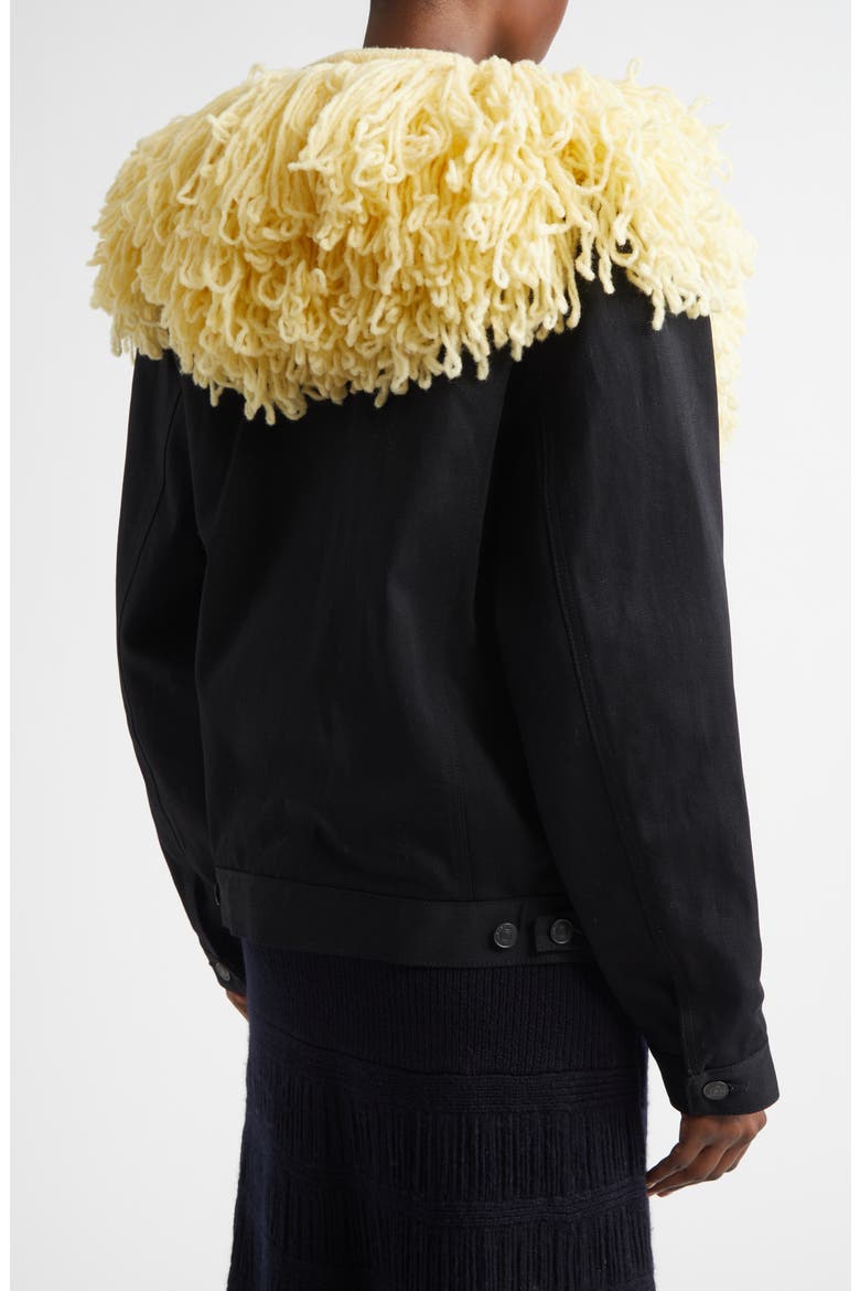 Wool Blend Fringe Collar, Alternate, color, BUTTER