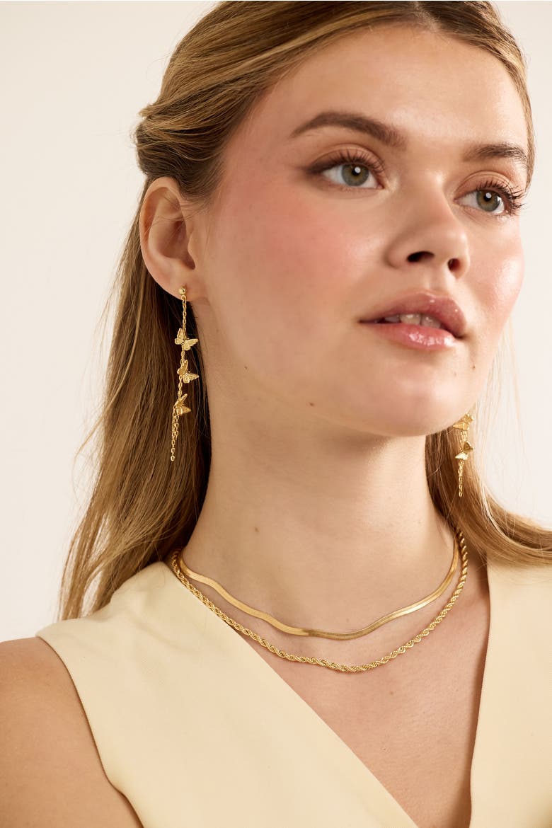Python 18kt Gold Filled Herringbone Necklace, Alternate, color, Gold -14"