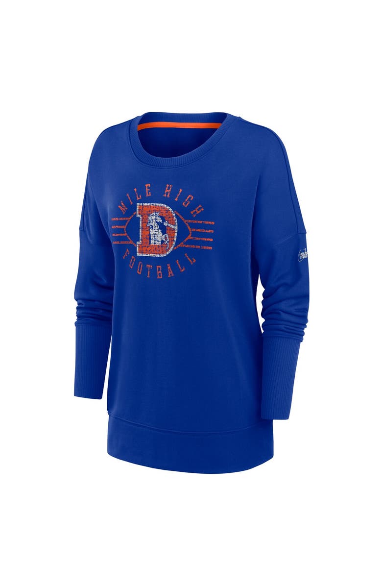 Nike Women's Nike Royal Denver Broncos Rewind Playback Icon Performance Pullover Sweatshirt, Alternate, color, Royal