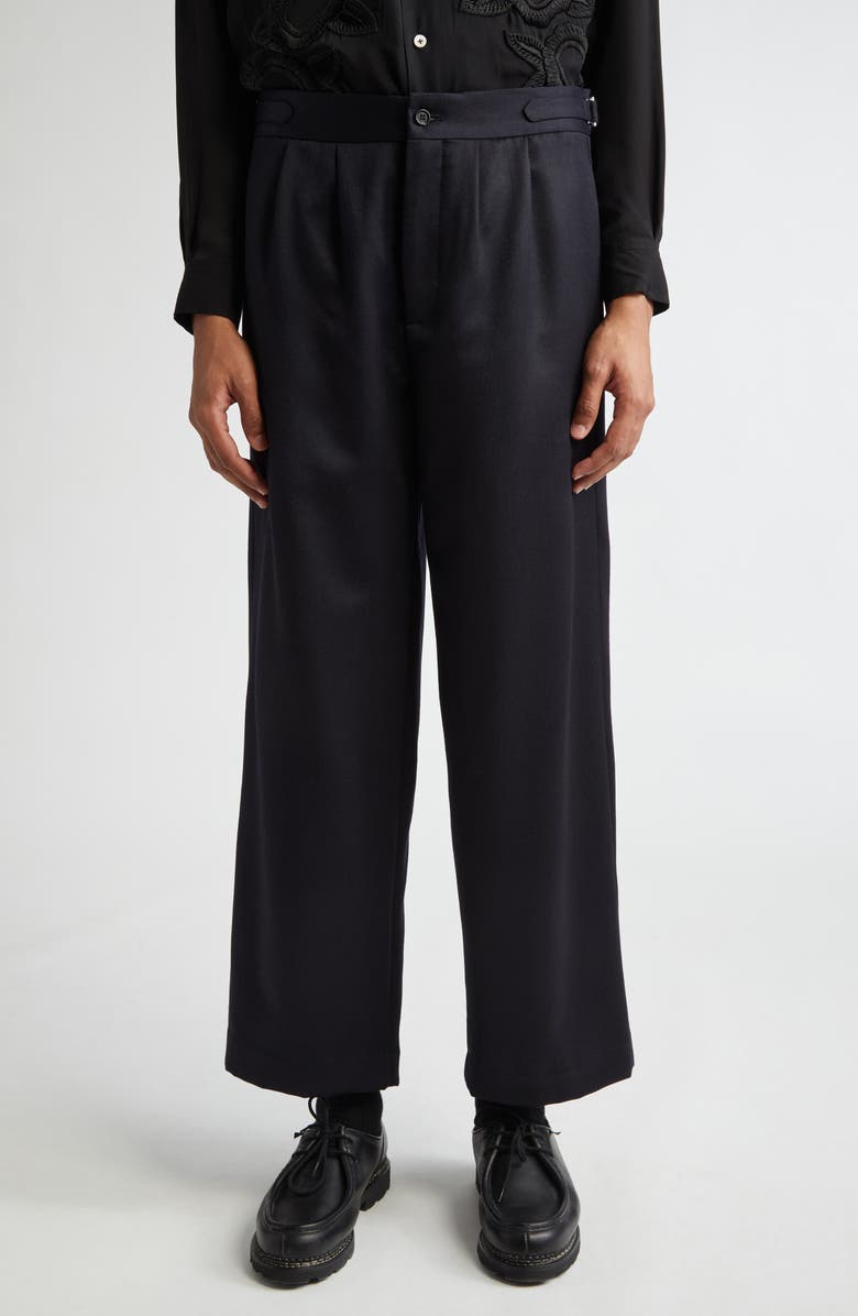 Bode Numerals Wool Trousers, Main, color, Navy