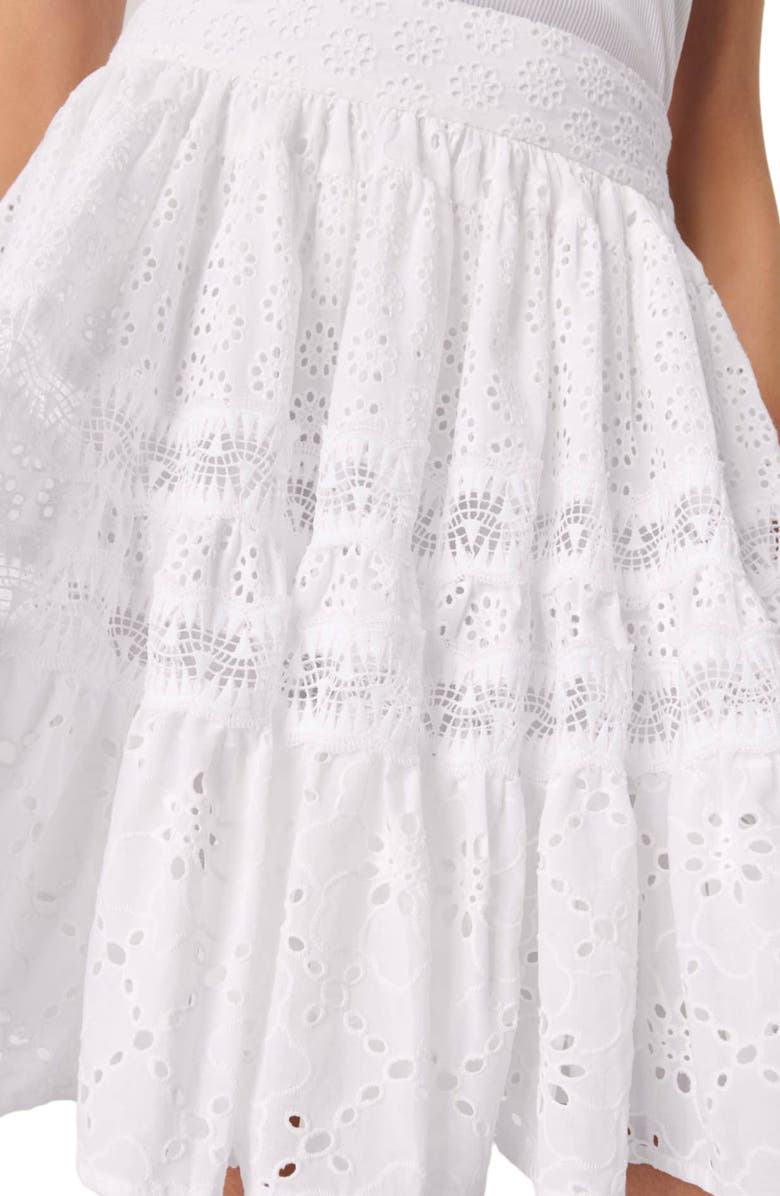 maje Short embroidered skirt, Alternate, color, 