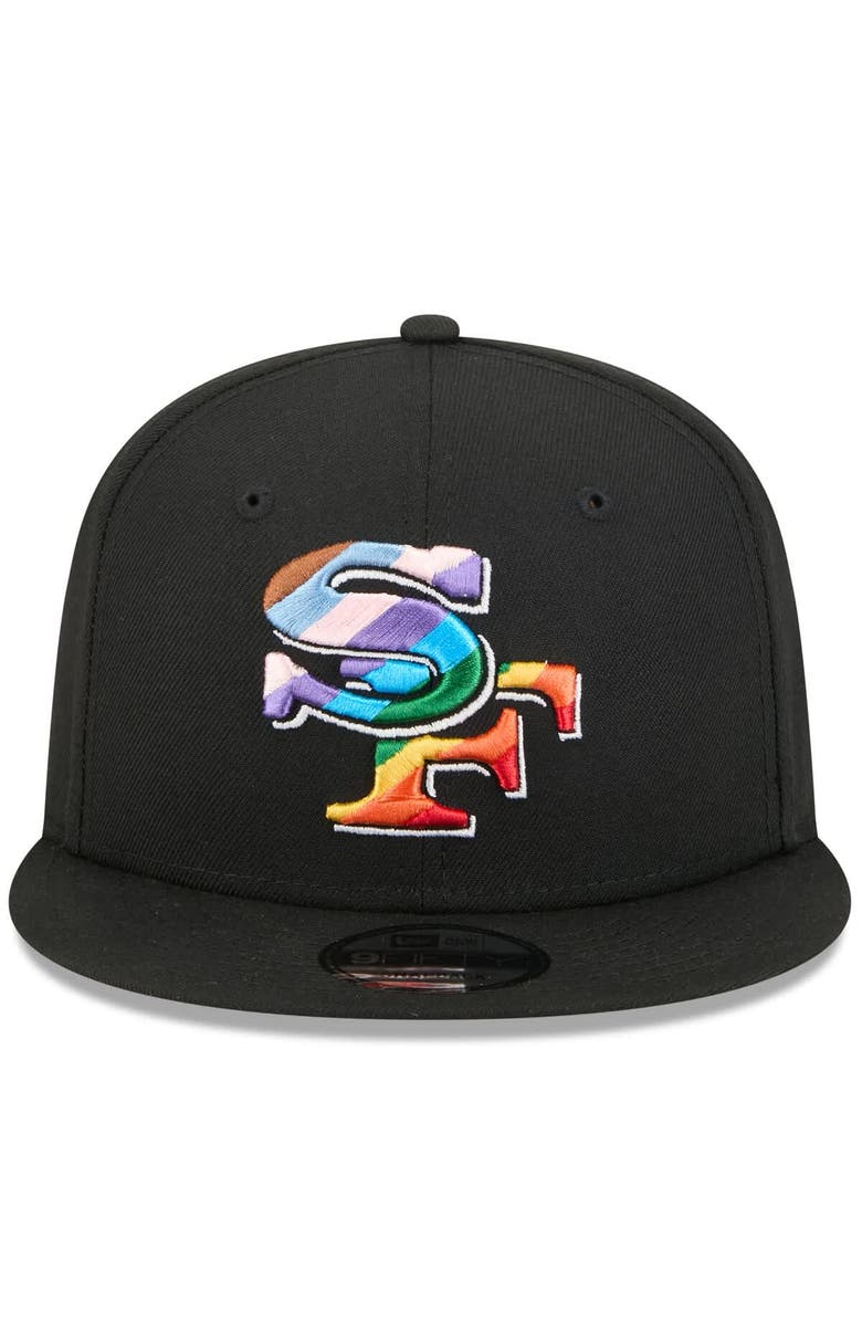 New Era Men's New Era Black San Francisco 49ers Pride 9FIFTY Snapback Hat, Alternate, color, Black