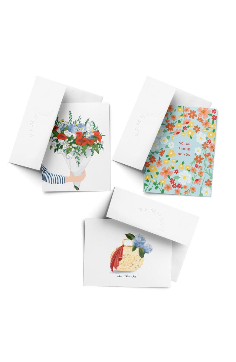 Ramus & Co Everyday Greeting Card Pack (3ct) "Bouquet, Oh thanks, Proud", Main, color, Multi-Pack