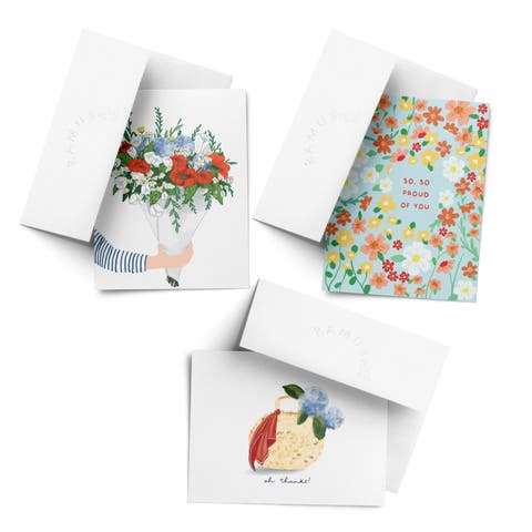 Everyday Greeting Card Pack (3ct) "Bouquet, Oh thanks, Proud"