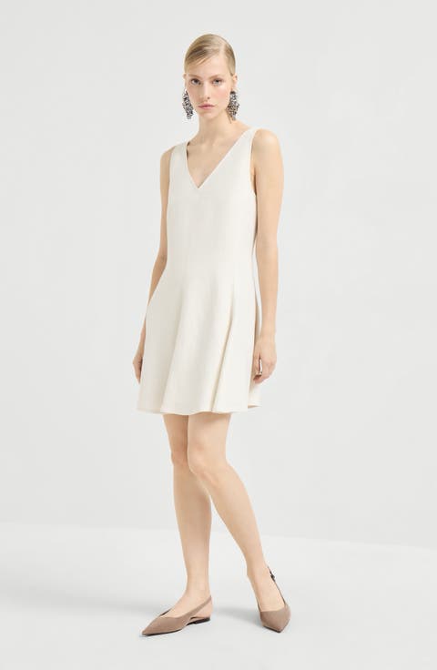 Fluid twill mini dress