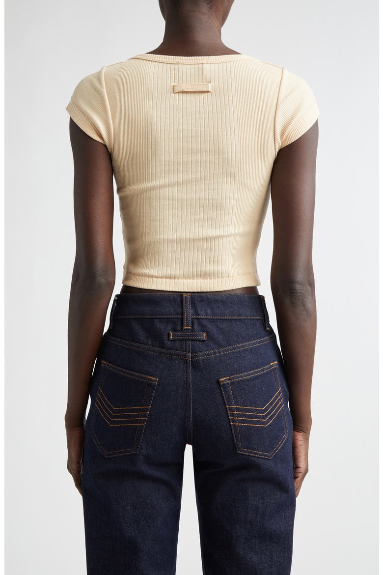 Needle Patch Rib Baby Tee, Alternate, color, NUDE