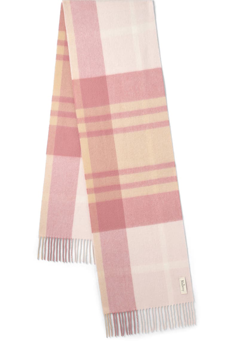 Small Check Merino Wool Scarf, Alternate, color, Pink Scrumpy-Crumpet